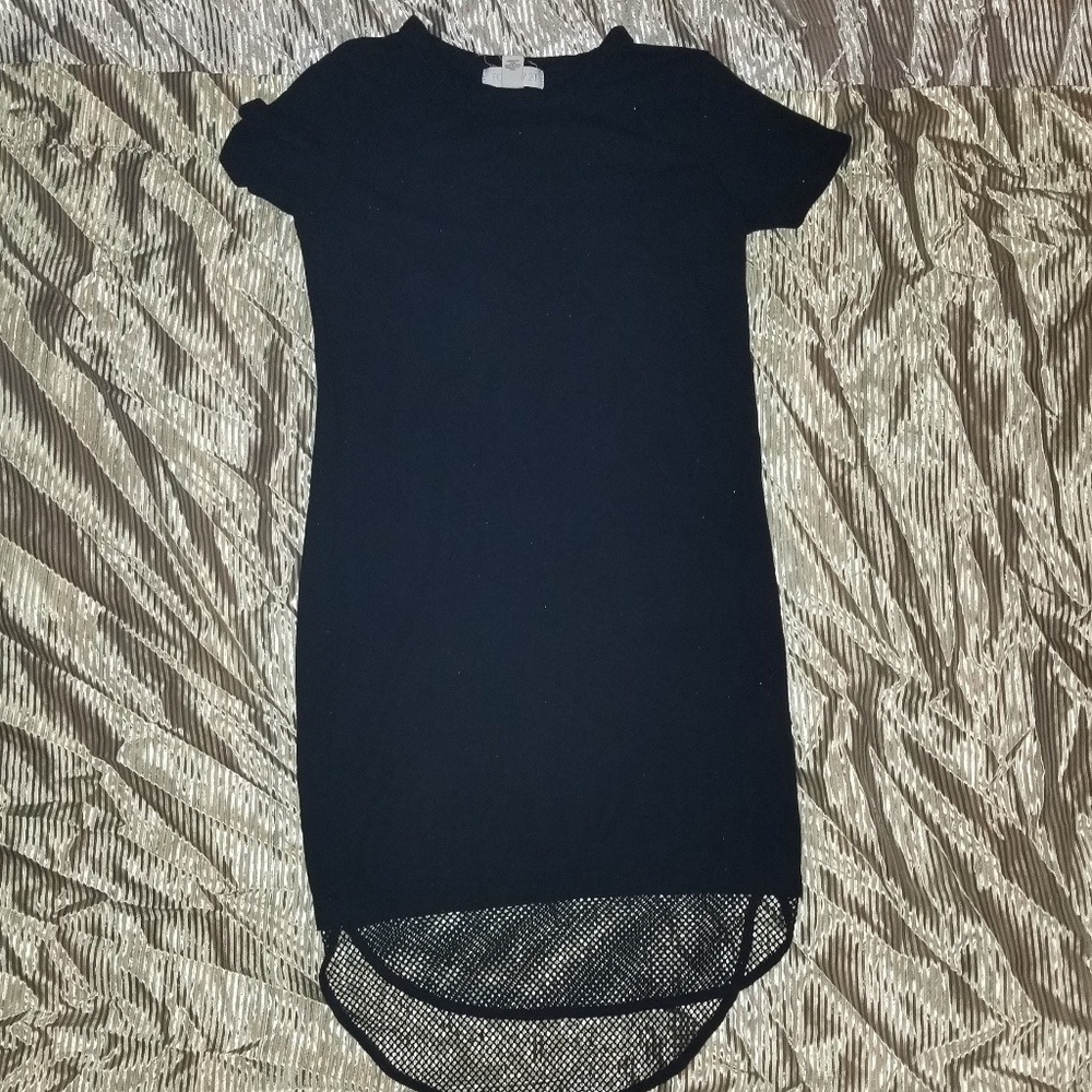 Forever 21 Black Mini Mesh Bottomed Dress